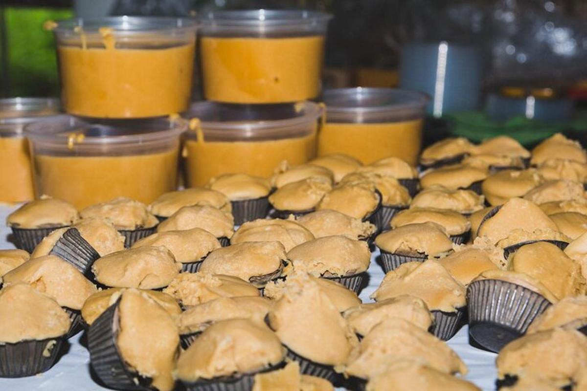 a bunch of cupcakes sitting on a table