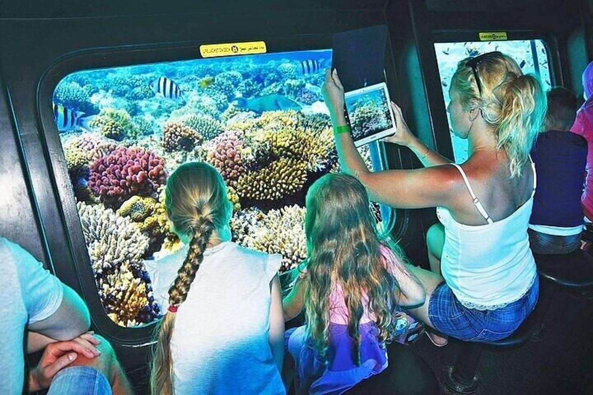 um grupo de pessoas olhando para um aquário