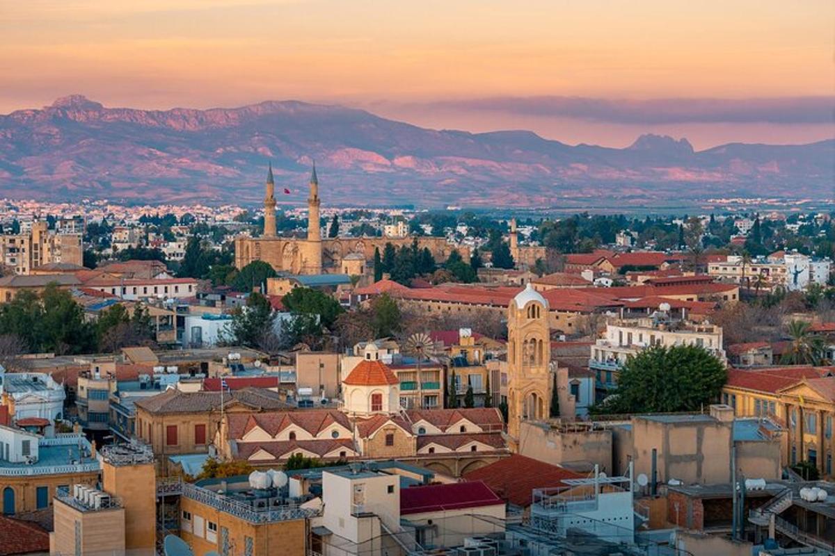a cityscape of a city with mosques and buildings