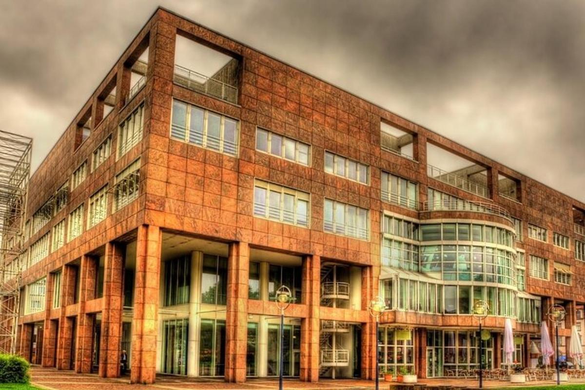 a large brick building with many windows