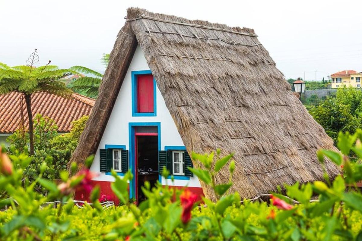 a small house with a thatched roof