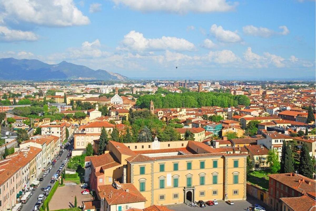 an aerial view of a city with buildings