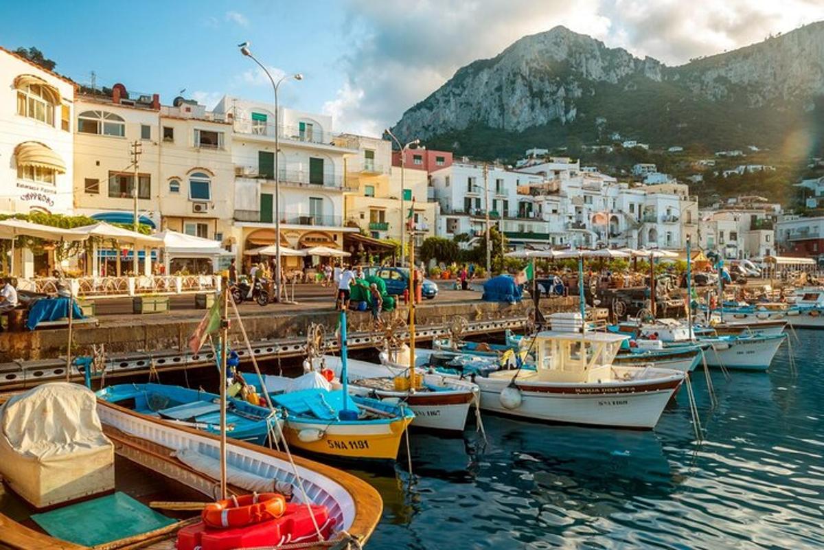 μια ομάδα σκαφών που δένουν σε ένα λιμάνι με κτίρια