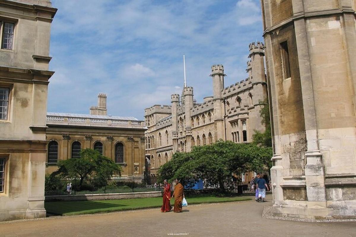 a group of people standing in front of a building
