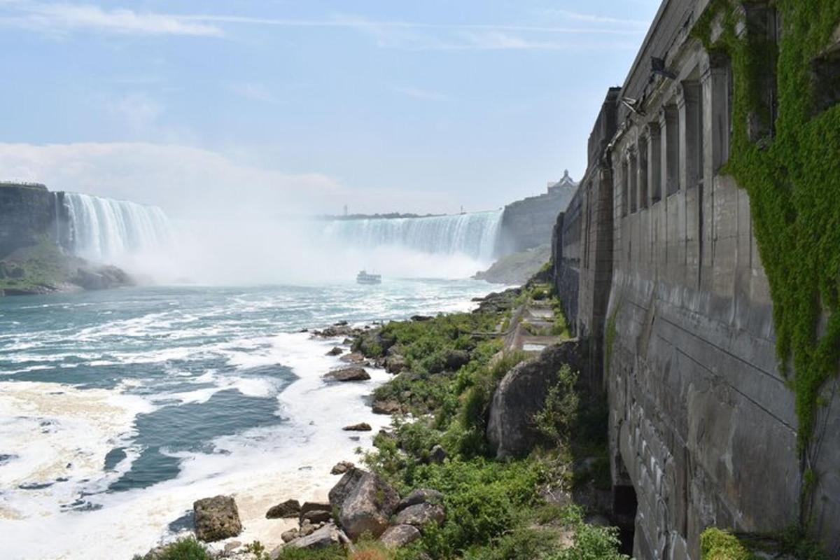 a view of the niagara river and niagara falls