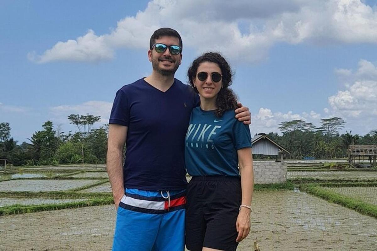 a man and a woman posing for a picture