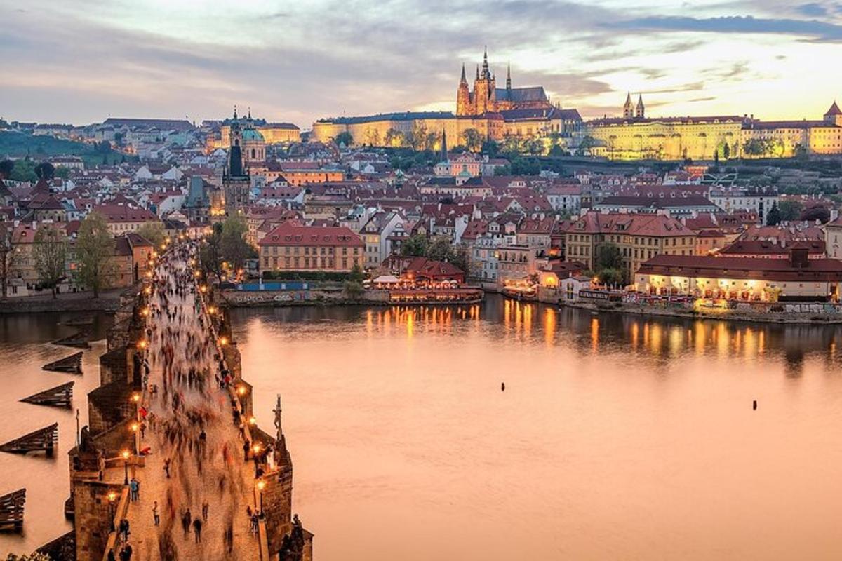 a view of a city with a river and buildings