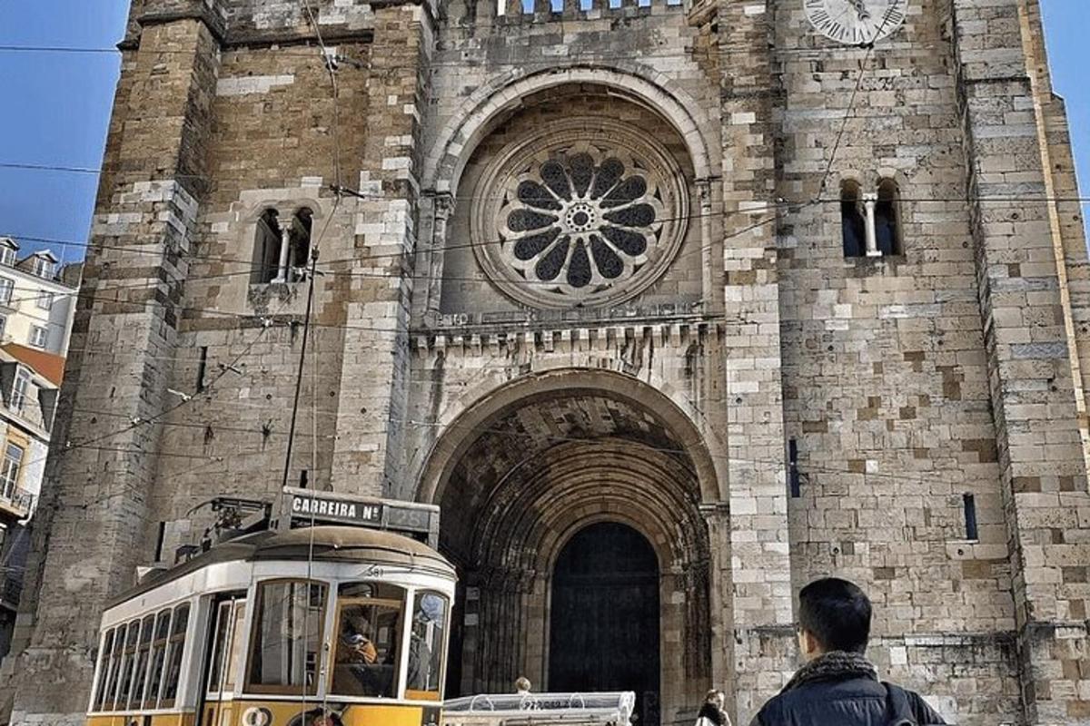 a man standing in front of a church