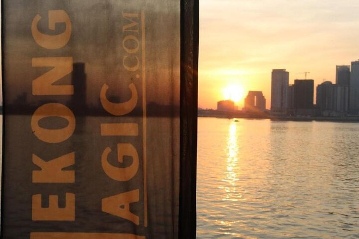 a view of a sunset from a boat in the water