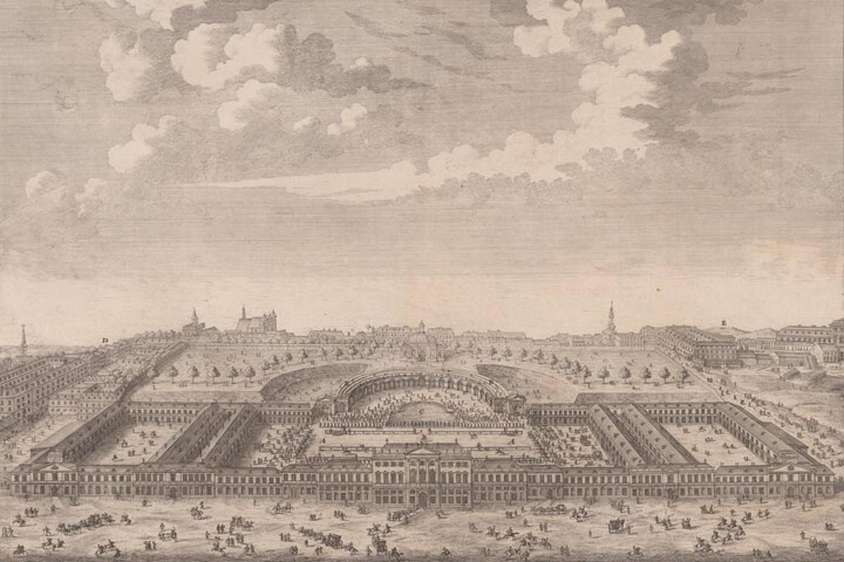 kresba paláce ve Versailles ve starověku