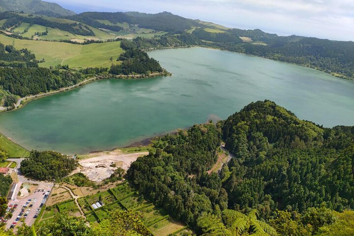 vista aèria d'un gran llac amb arbres