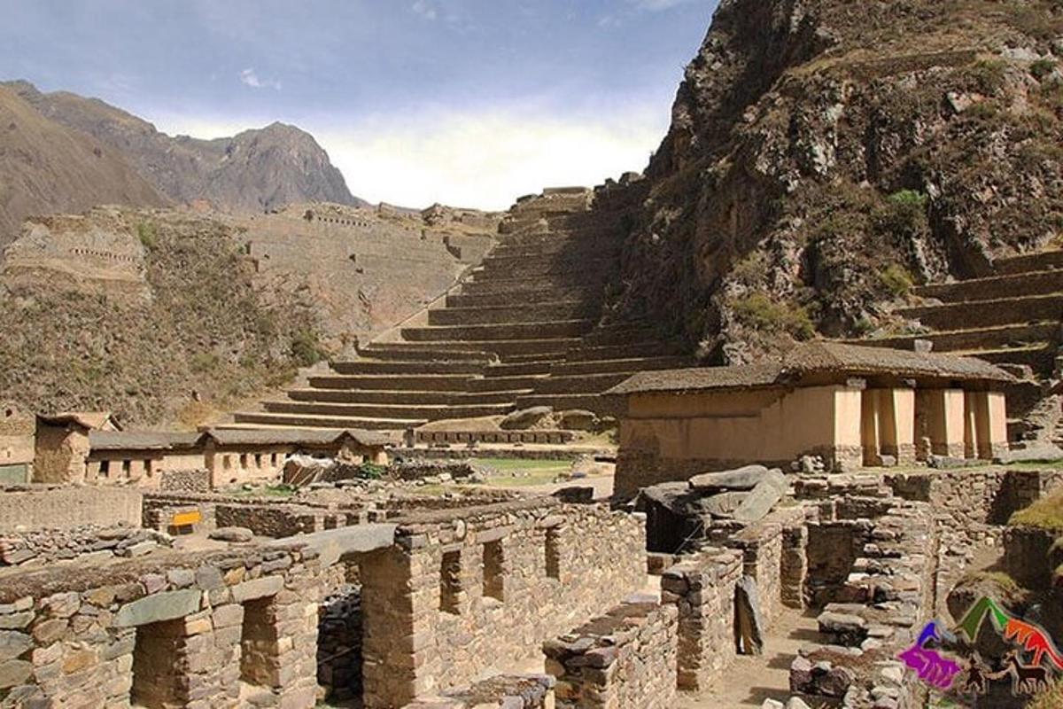 an ancient amphitheater with steep stairs in the mountains
