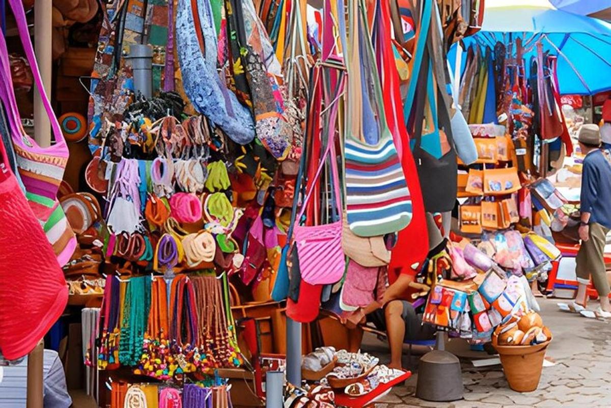pasar dengan sekumpulan dompet dan barangan lain
