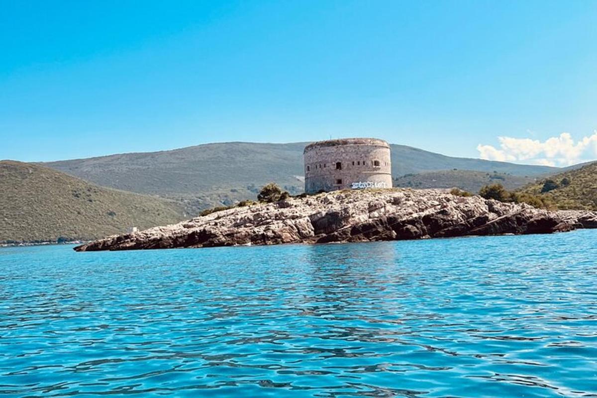 a castle on an island in the middle of the water
