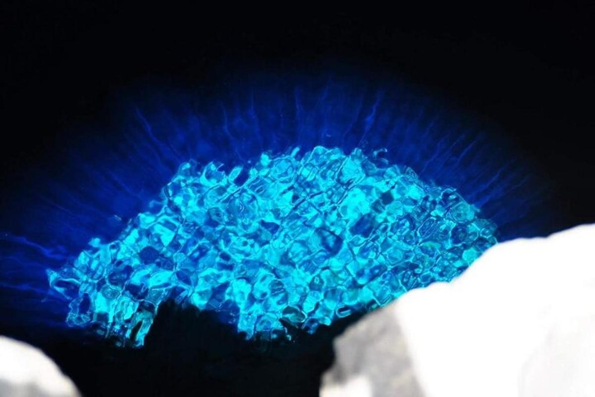 sekumpulan lampu biru dalam gelap