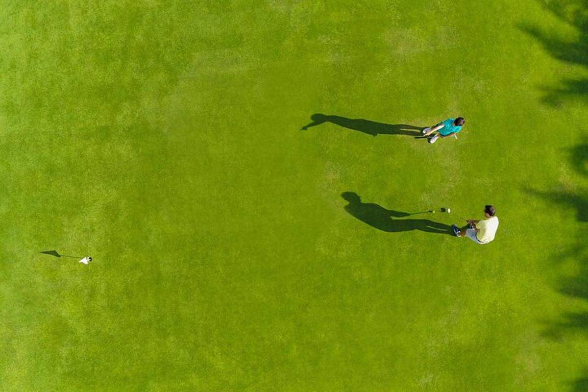 deux ombres de deux personnes faisant voler un cerf-volant dans un champ
