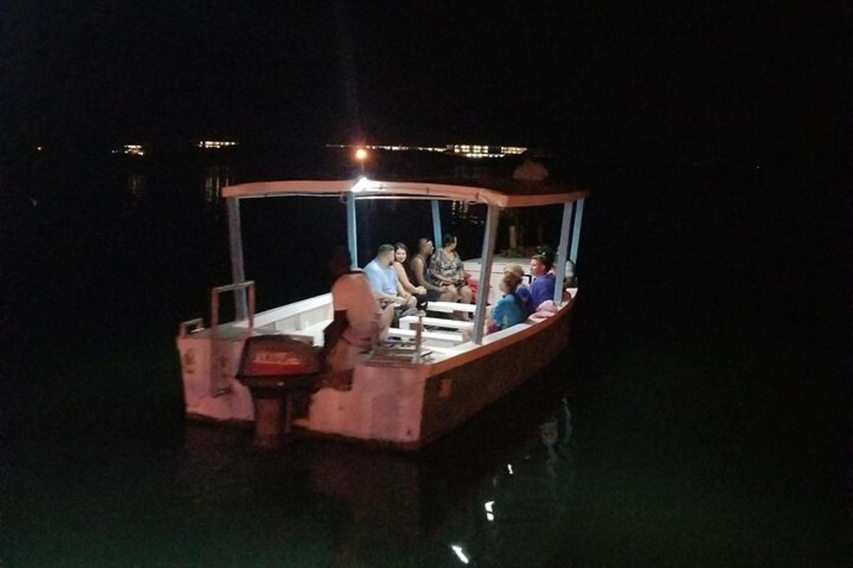 um grupo de pessoas em um barco na água