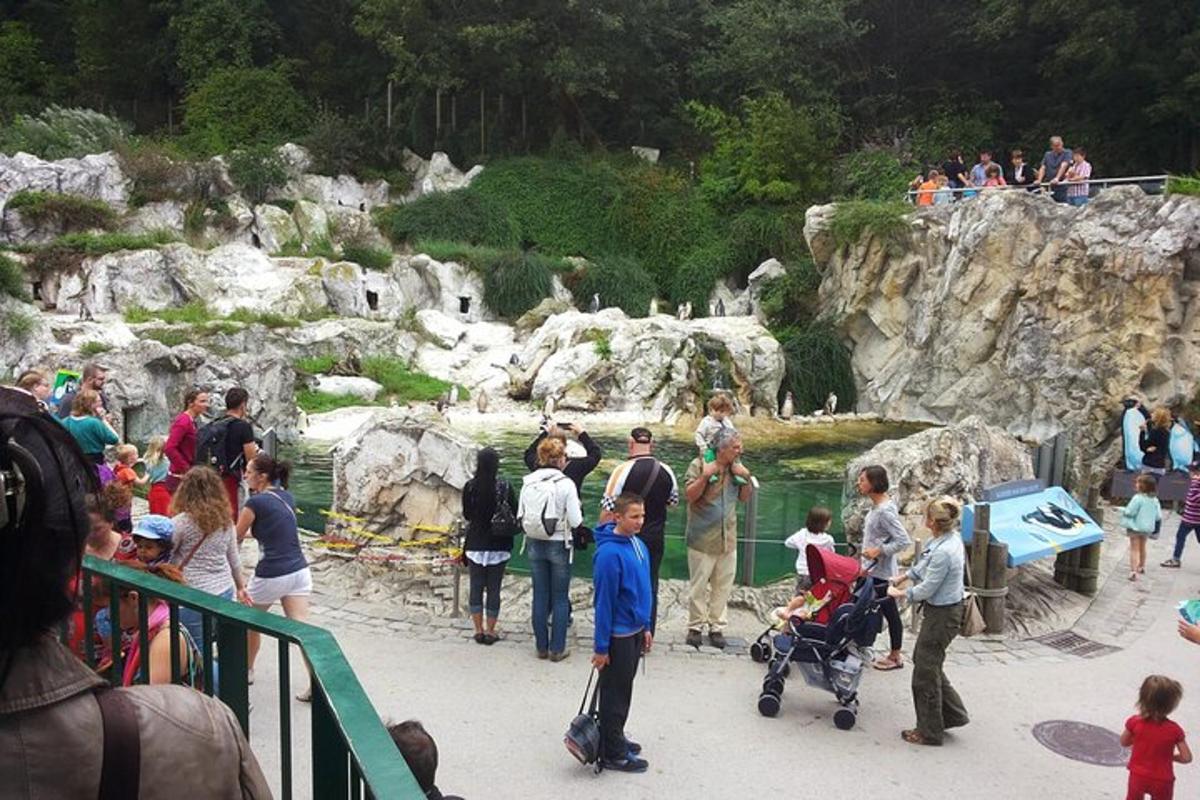 sekumpulan orang berdiri di hadapan zoo