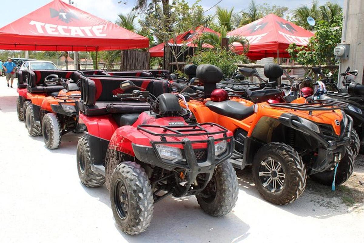 una filera de quatre quads aparcats un al costat de l'altre