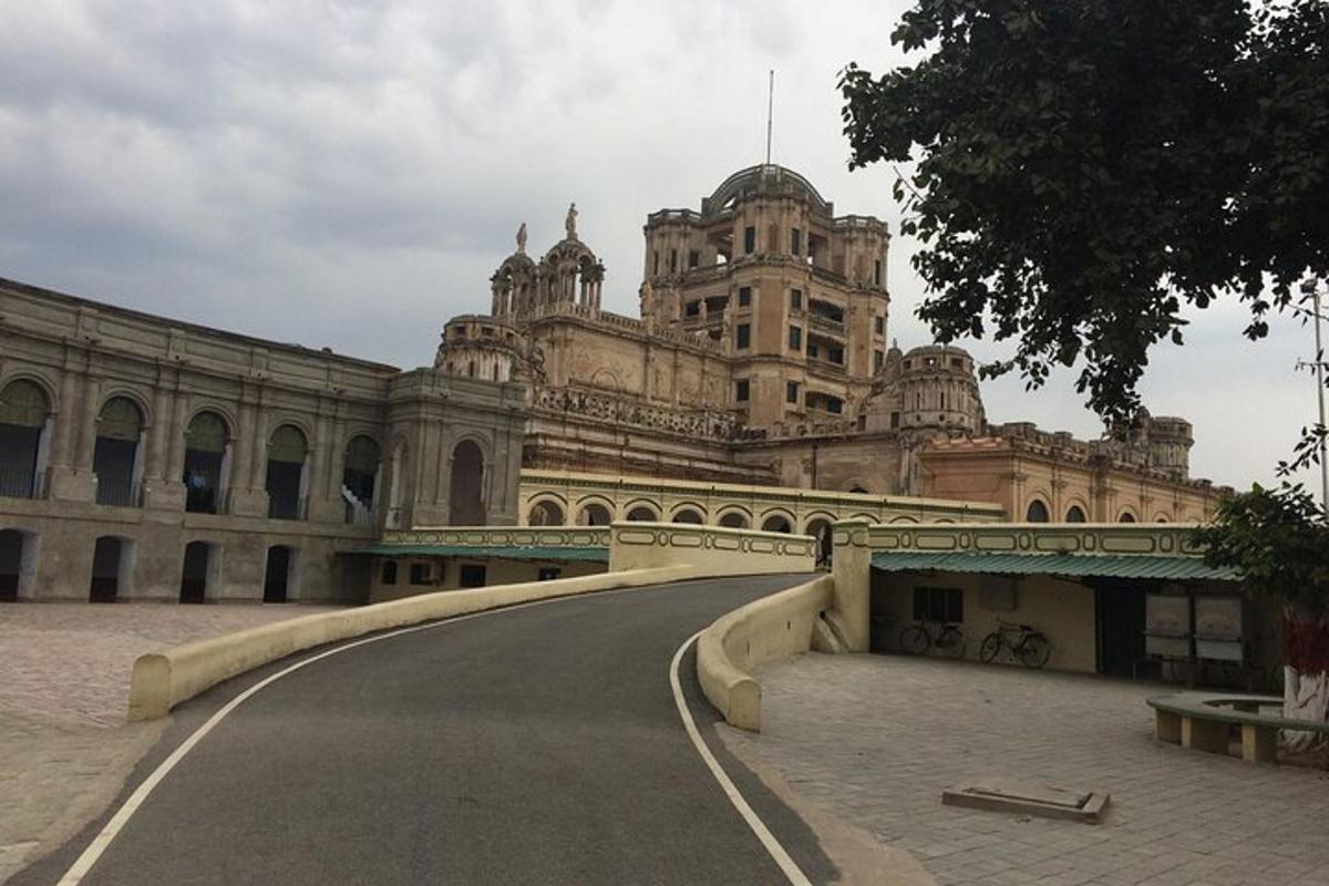 a large building with a road in front of it