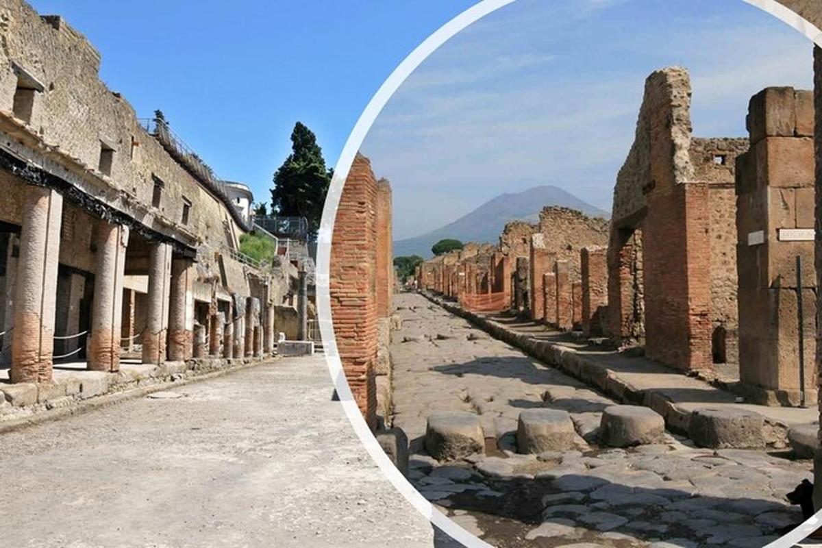 un'immagine di una vecchia strada con rovine