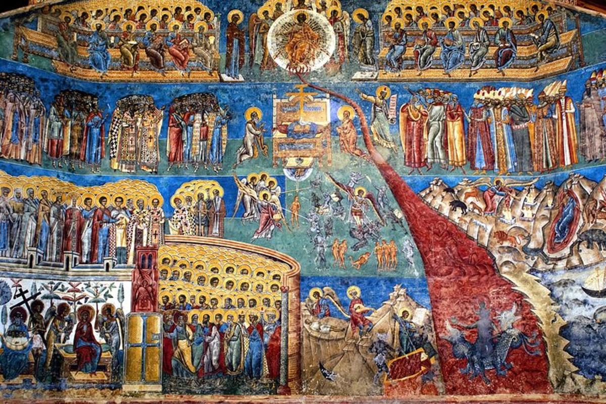 a mural on the wall of a church