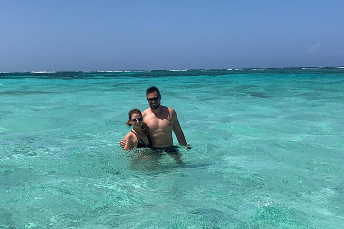 a man and a woman in the water