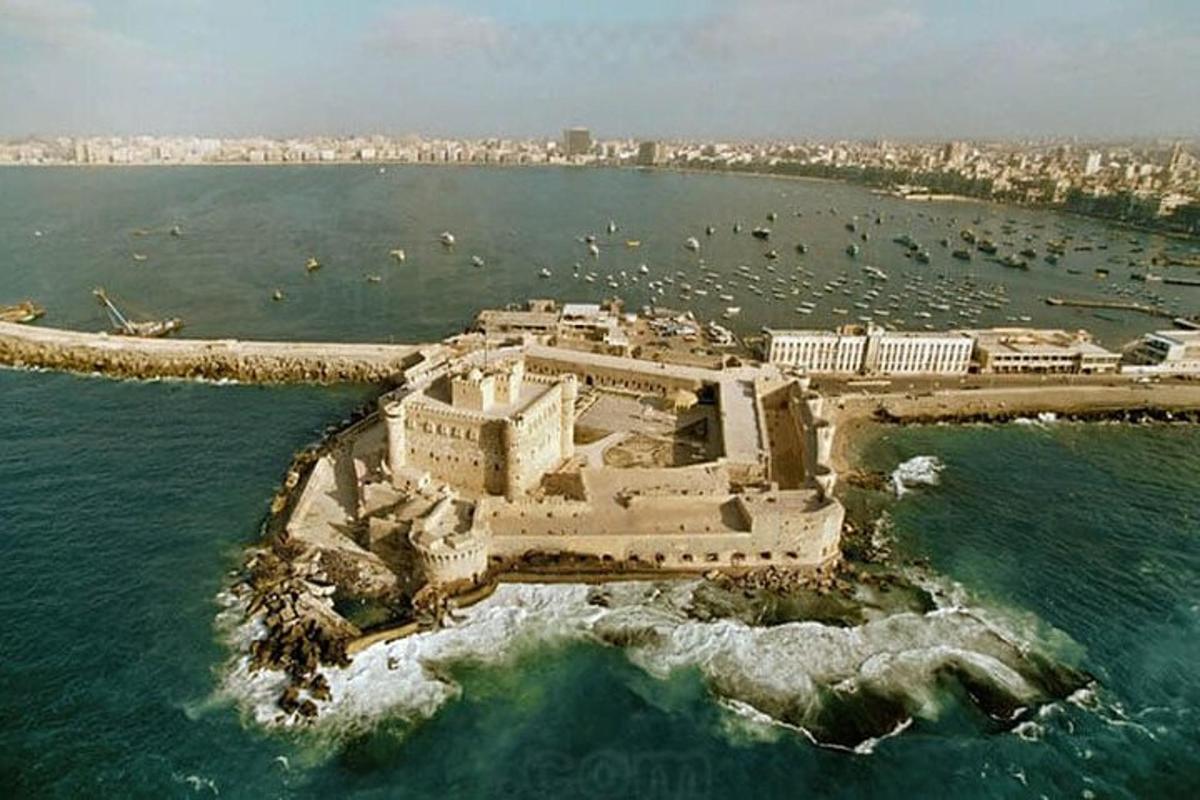 an aerial view of an island in the ocean
