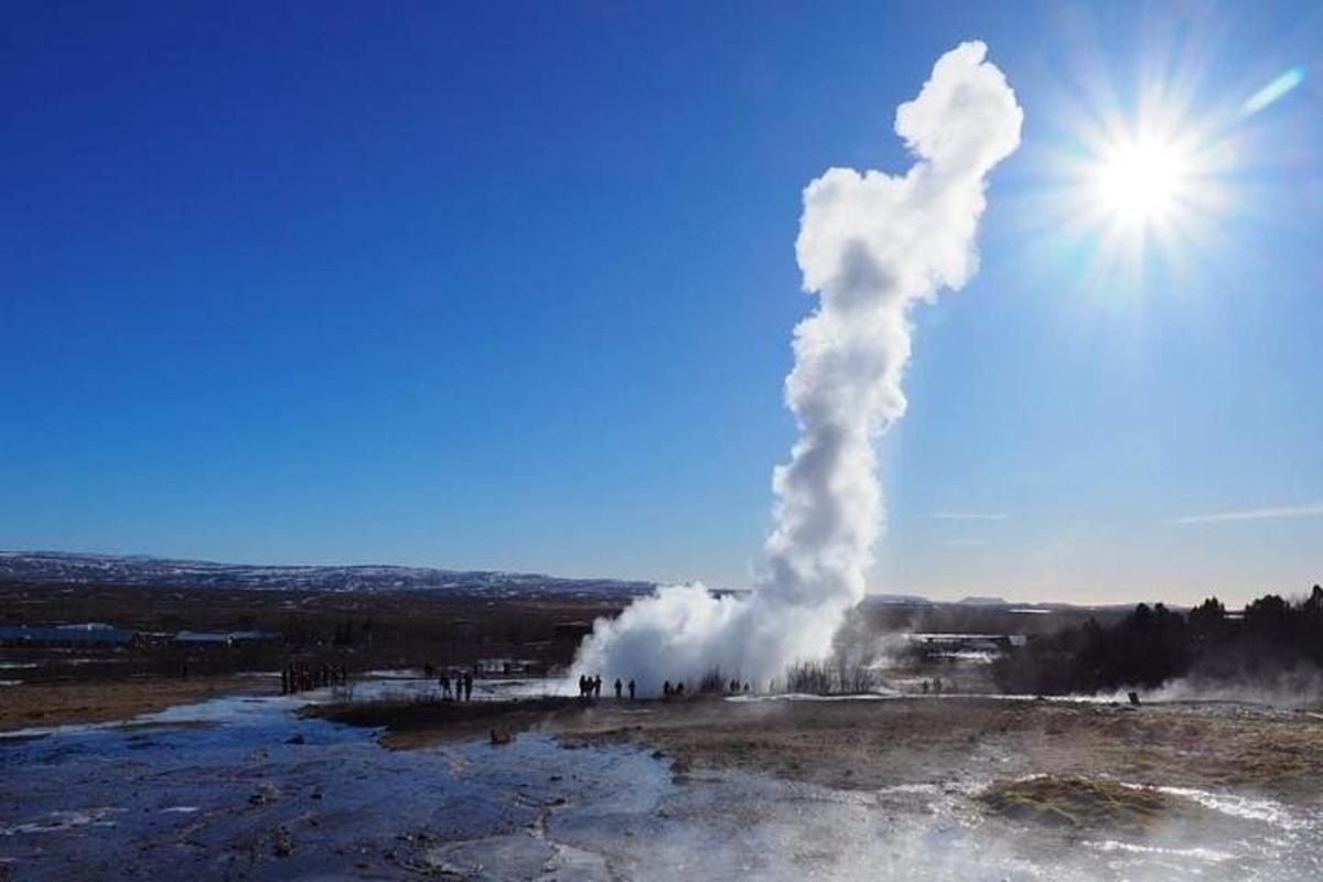 a geyser with steam coming out of it
