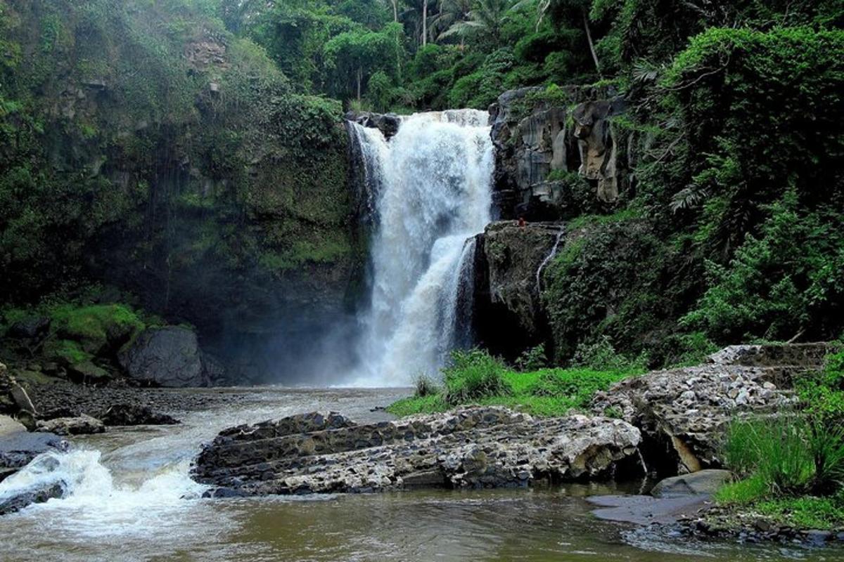 a waterfall in the middle of a river