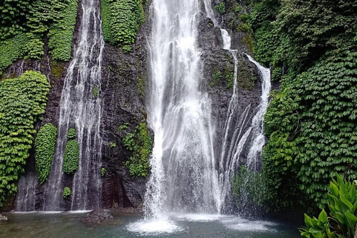 una cascada en la ladera de una pared de roca
