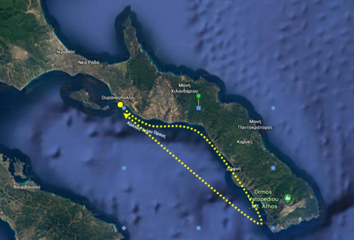 a map of the route of a cruise ship