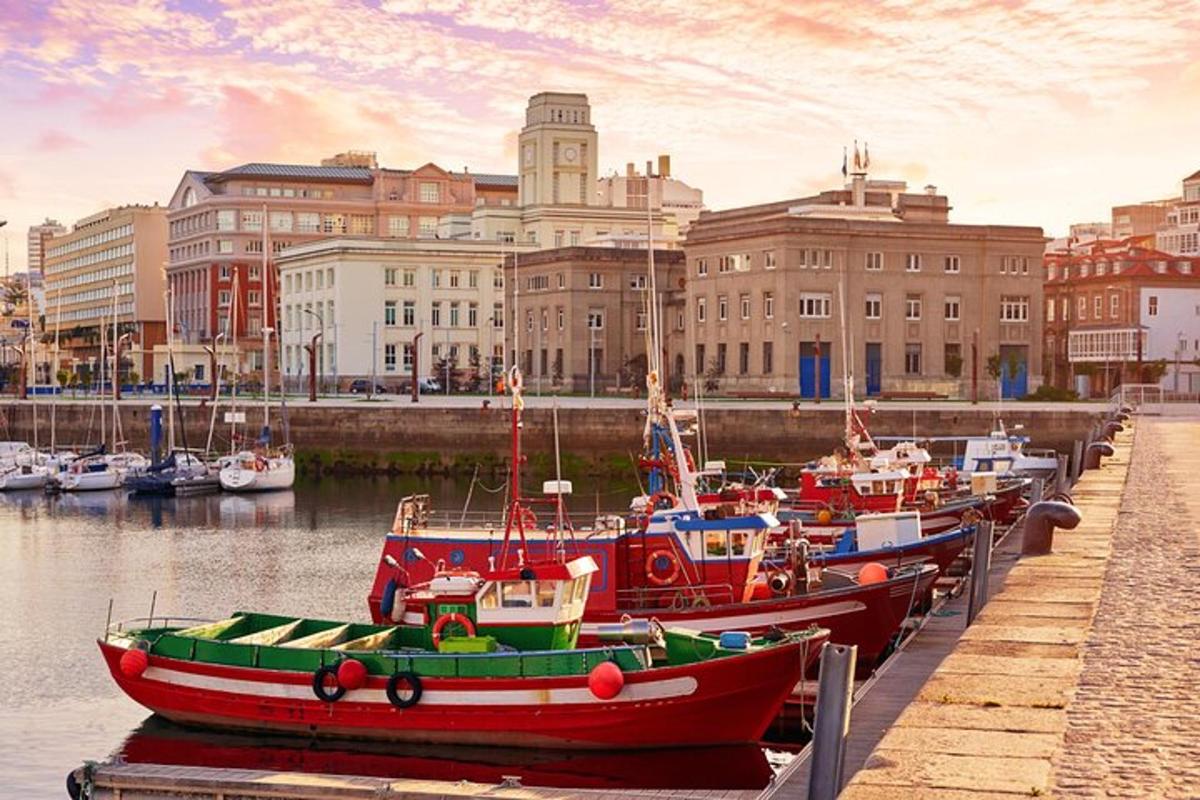 a group of boats are docked in a harbor