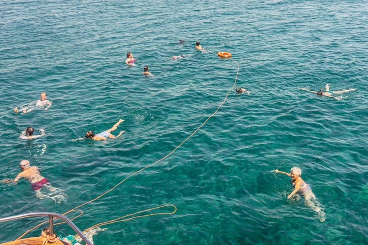 un gruppo di persone che nuotano nell'acqua