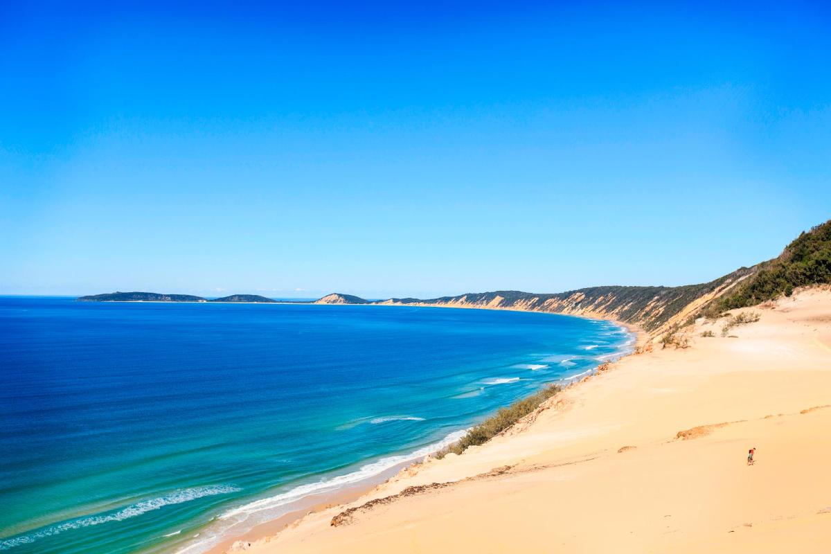 an aerial view of a beach with the ocean