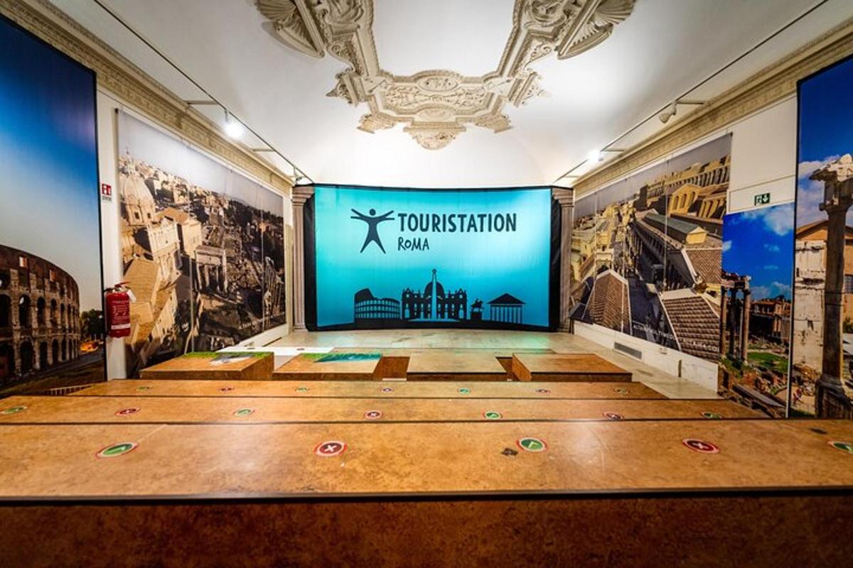 a room with a large wooden floor in a building