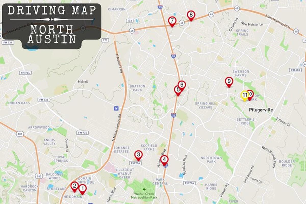 a map of the parking map of north austin