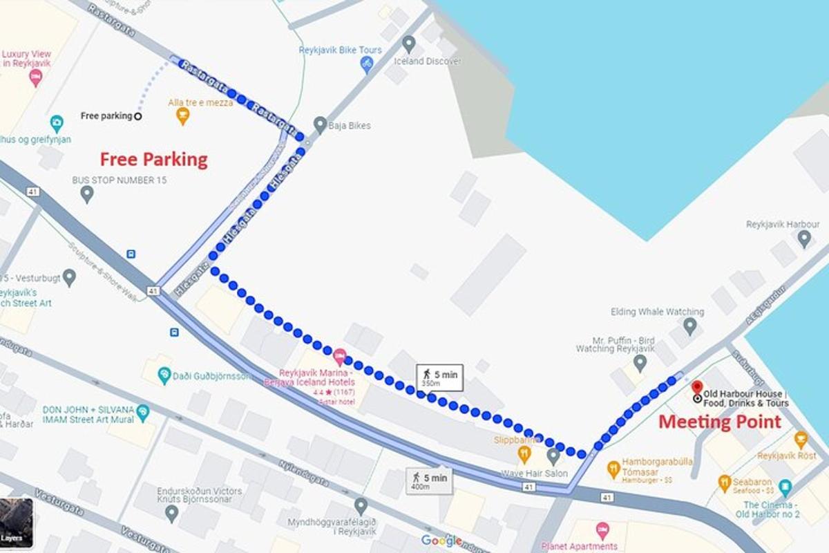 un mapa d'una zona d'aparcament gratuït amb un punt màgic