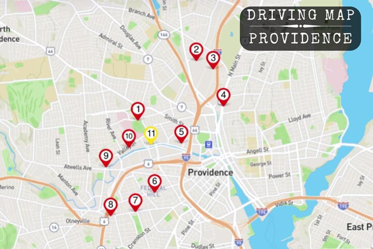 a map of the driving map providence