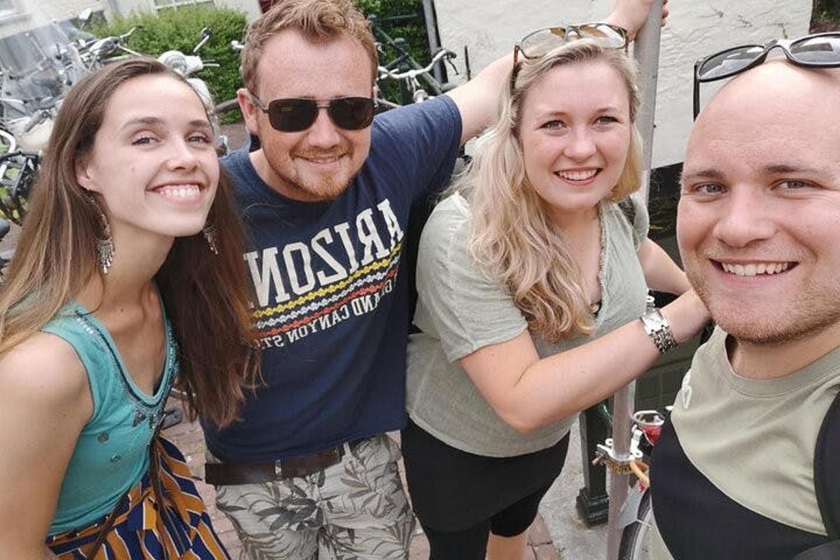 a group of people posing for a picture