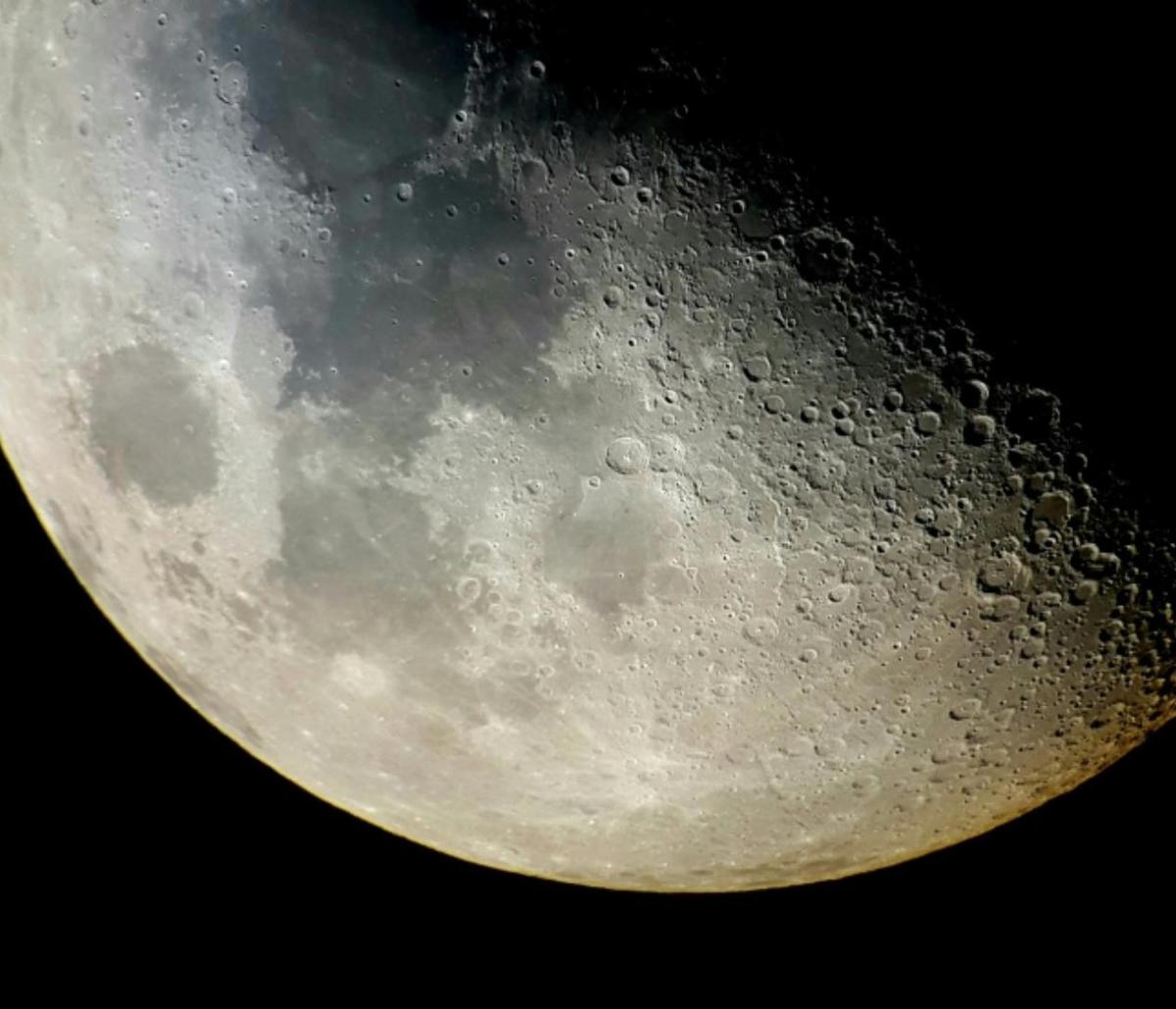 a close up of the side of the moon