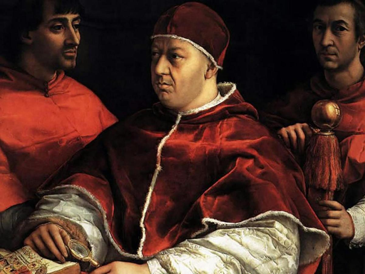 uma pintura de um homem com três homens ao seu redor