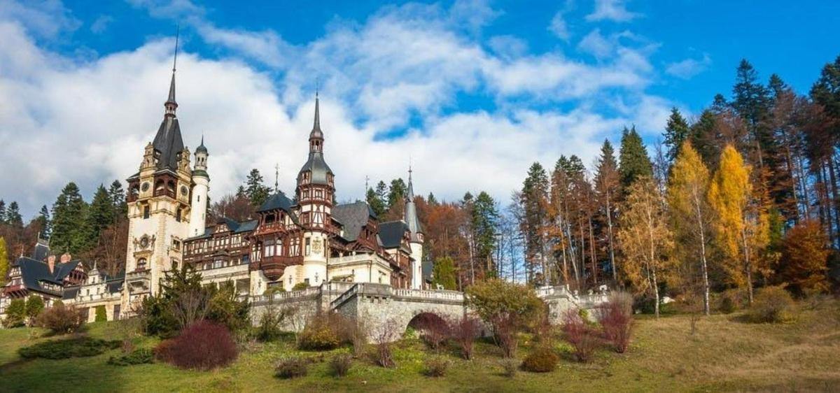 velký hrad na kopci se stromy