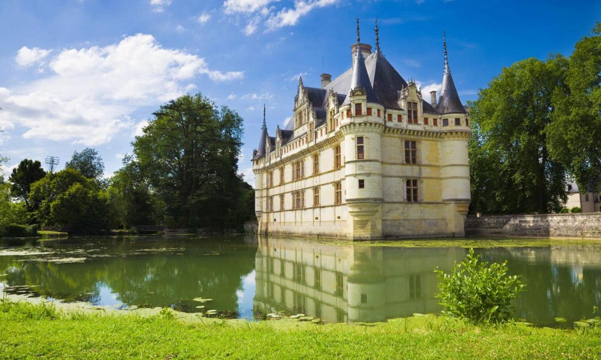a castle in the middle of a lake