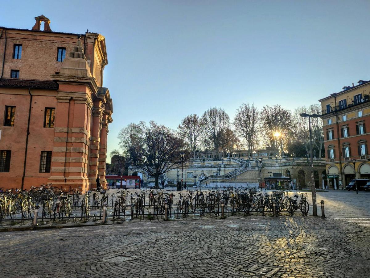 μια ομάδα ποδηλάτων παρκαρισμένων δίπλα σε ένα κτίριο