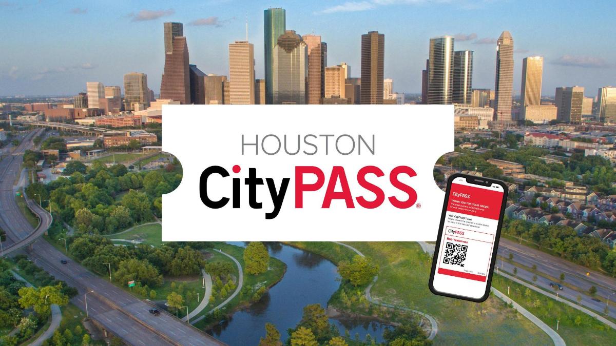 a cityscape with a cell phone with the words tourism city pass