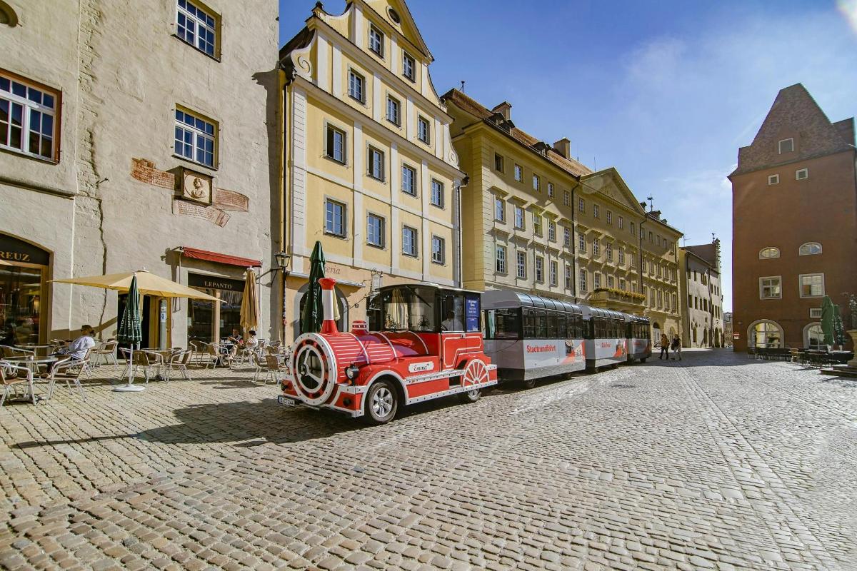 a bus parked on a street in a city