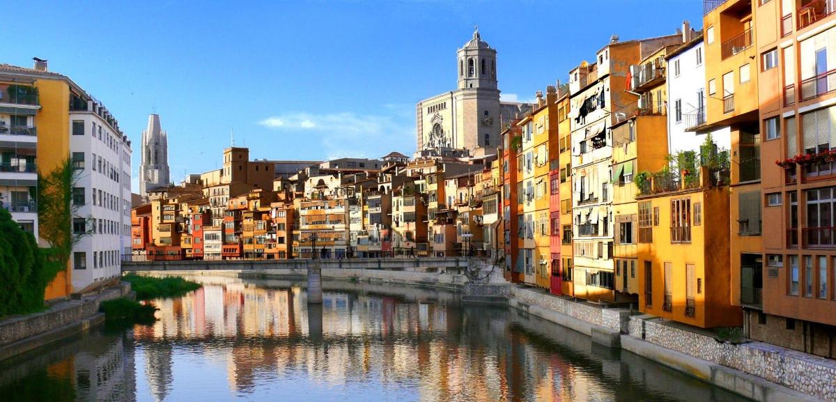a view of a river in a city with buildings
