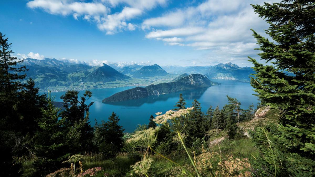 pogled na kratersko jezero s poti