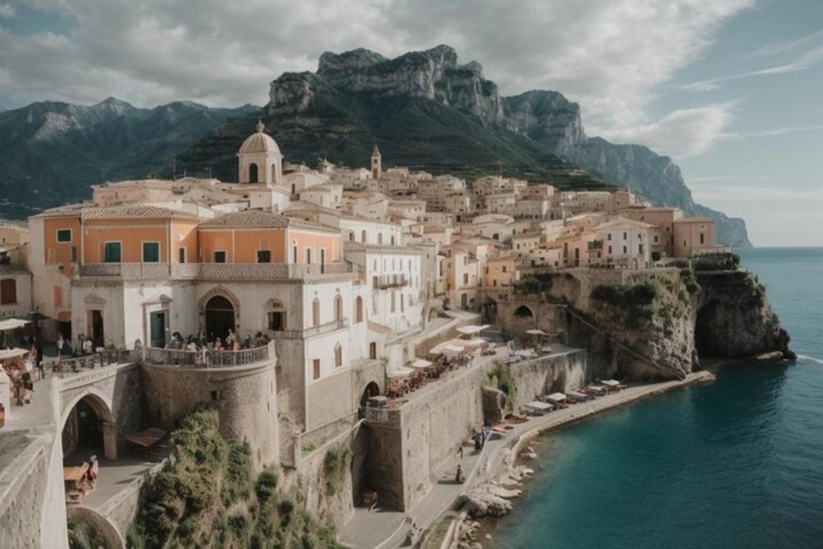 vista aèria d'un poble al vessant d'una muntanya